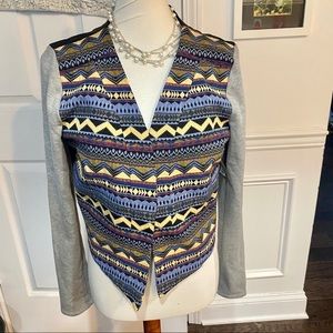 NWOT Lulumari Anthropologie Mixed Media Blazer, L